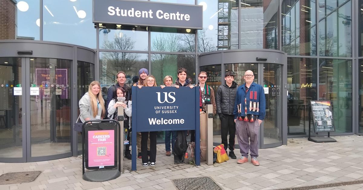 Brighton MET maths students stood outside the venue