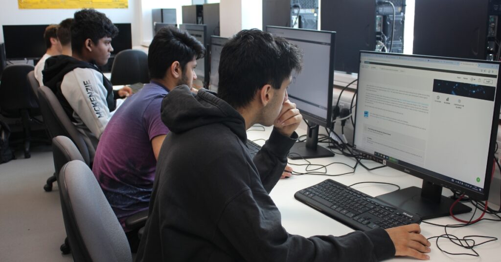 Brighton MET students working on their pieces for the competition.
